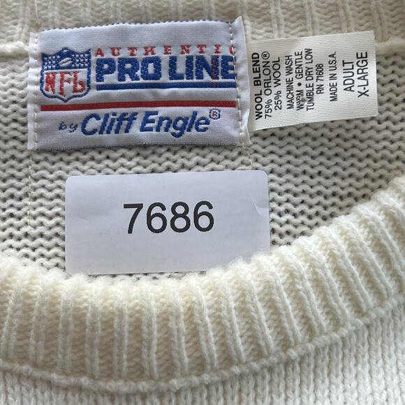 NFL Pro Line Phoenix Cardinals Sweater Men's X Large Wool Blend Burgundy & White - Picture 4 of 6